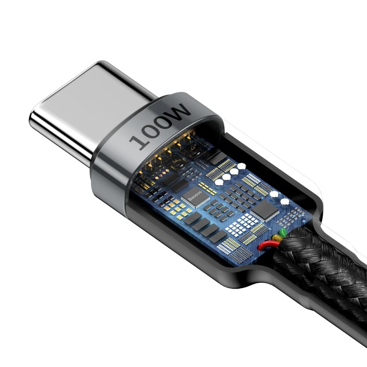 Baseus Cafule PD2.0 100W greito įkrovimo USB-C kabelis 20V 5A 2m - Pilkas / Juodas