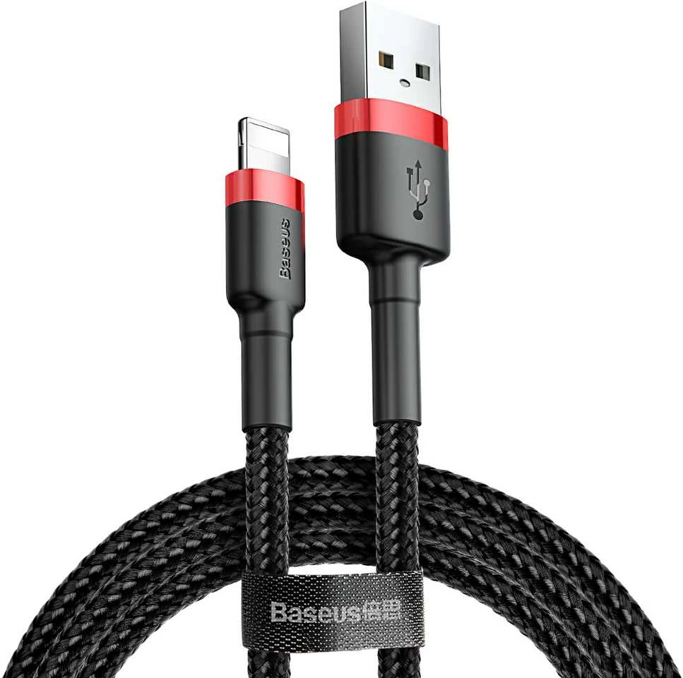 Baseus Cafule USB - Lightning kabelis 2.4A 0.5m - Raudonas - Juodas
