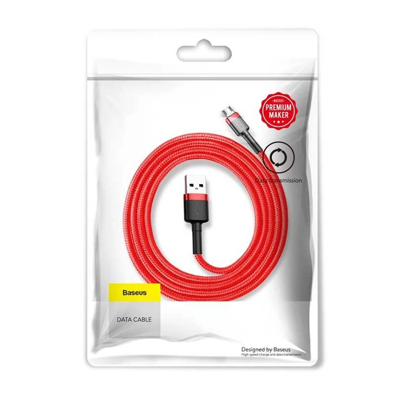 Kabelis Baseus Cafule mikro USB 2.4A 1m red