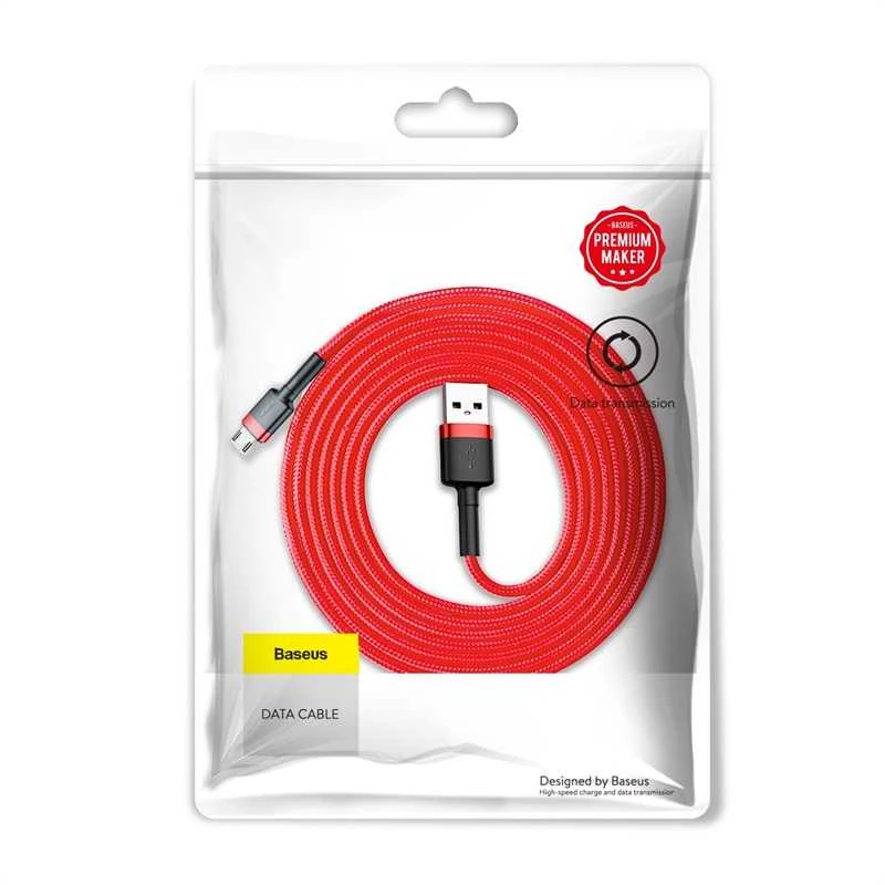 Baseus Cafule Micro USB kabelis 1.5A 2m - Raudonas