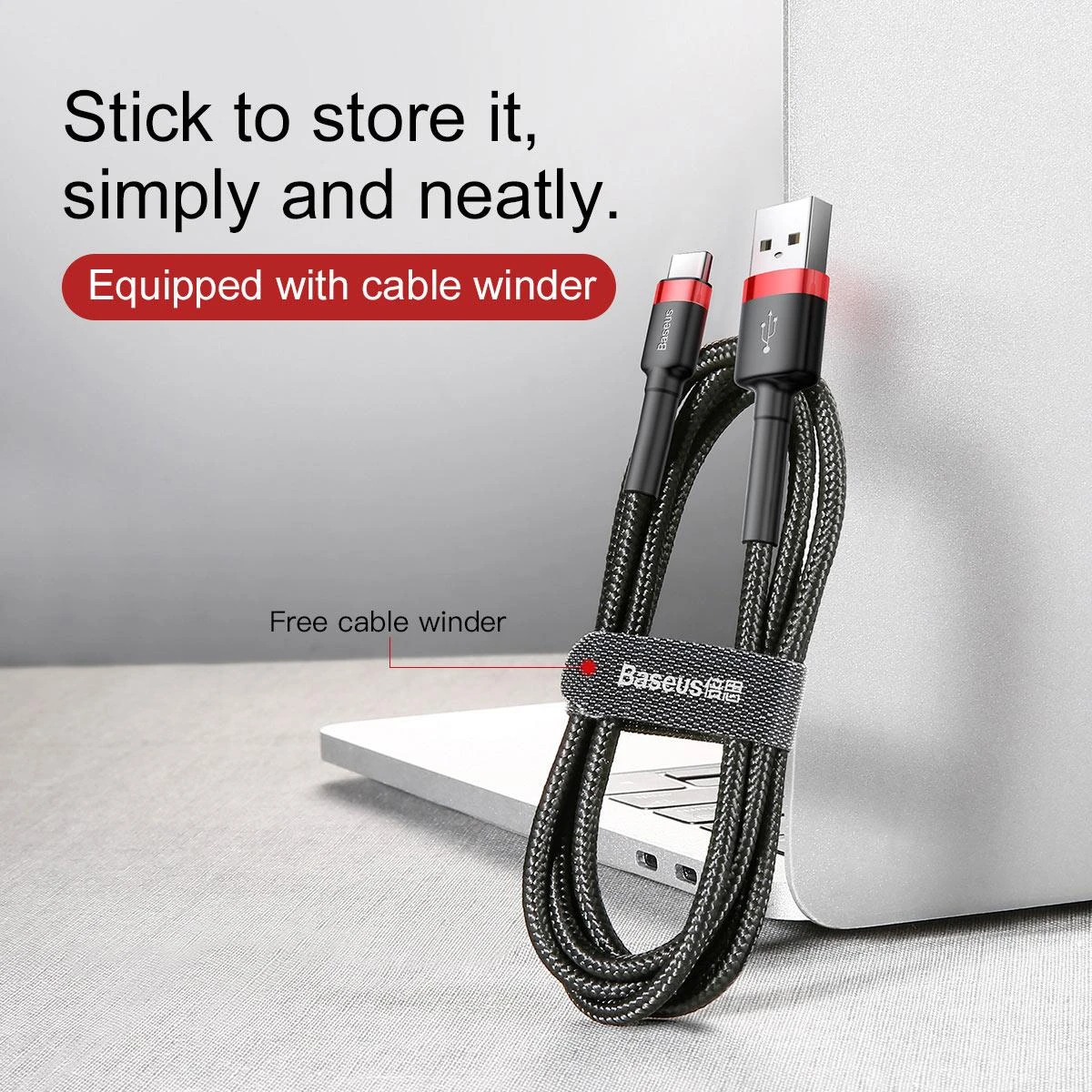 Baseus Cafule kabelis USB-C 3A 0.5m - Juodas / Raudonas