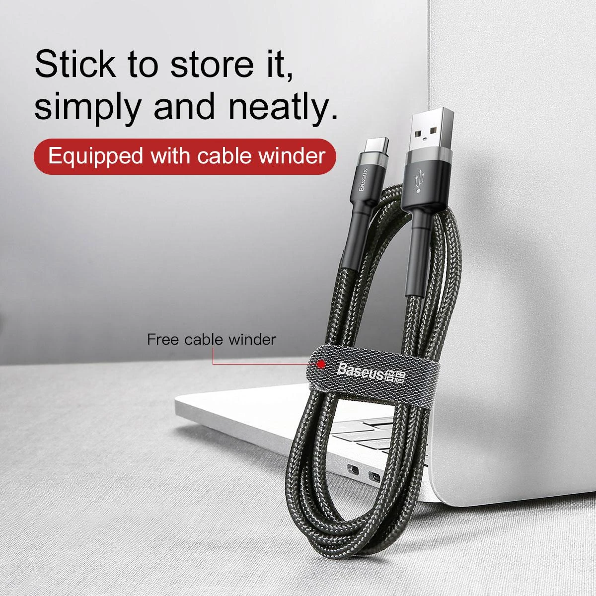 Baseus Cafule kabelis USB-C 3A 0.5m - Pilkas / Juodas