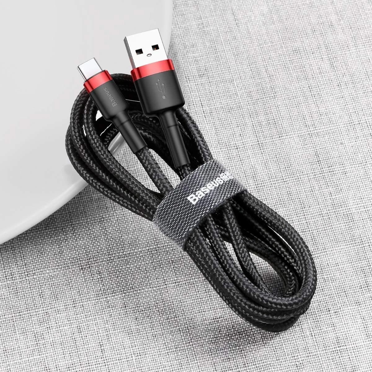 Baseus Cafule kabelis USB-C 3A 0.5m - Juodas / Raudonas