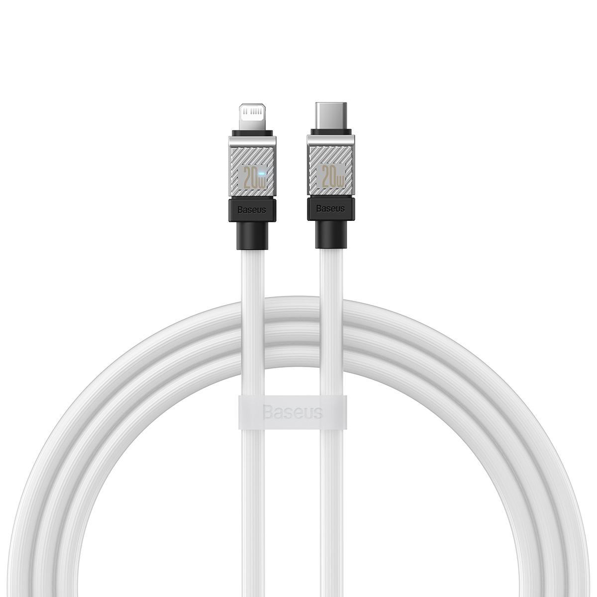 Greito įkrovimo kabelis Baseus USB-C su Coolplay Series 1m, 20W (baltas)