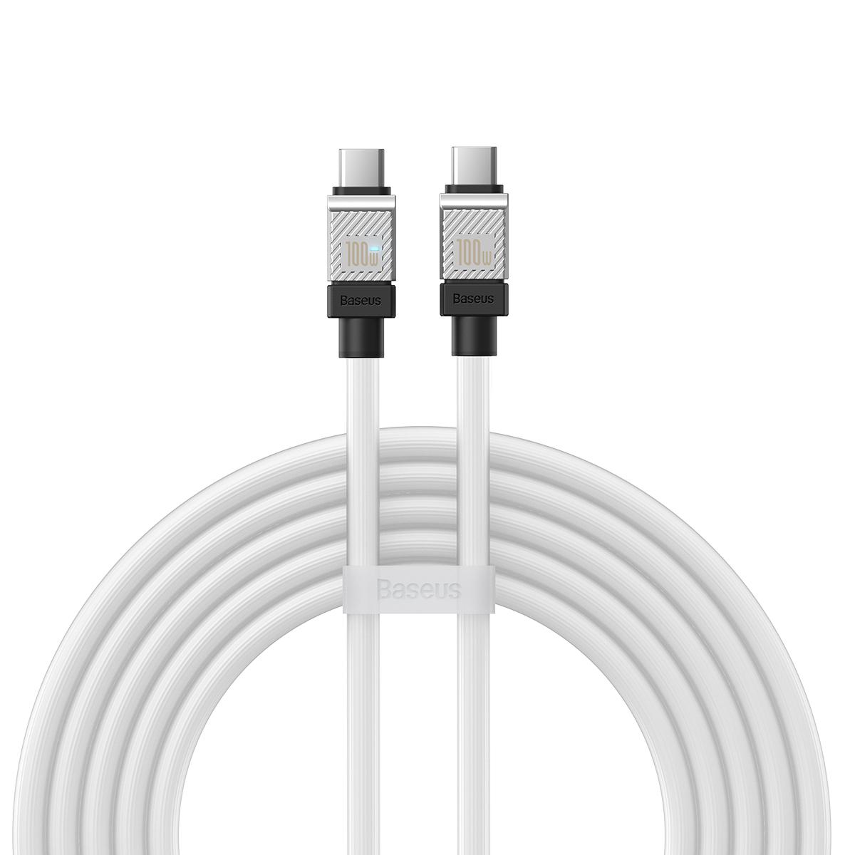 USB-C laidas su USB-C Baseus CoolPlay 100W 2m (baltas)