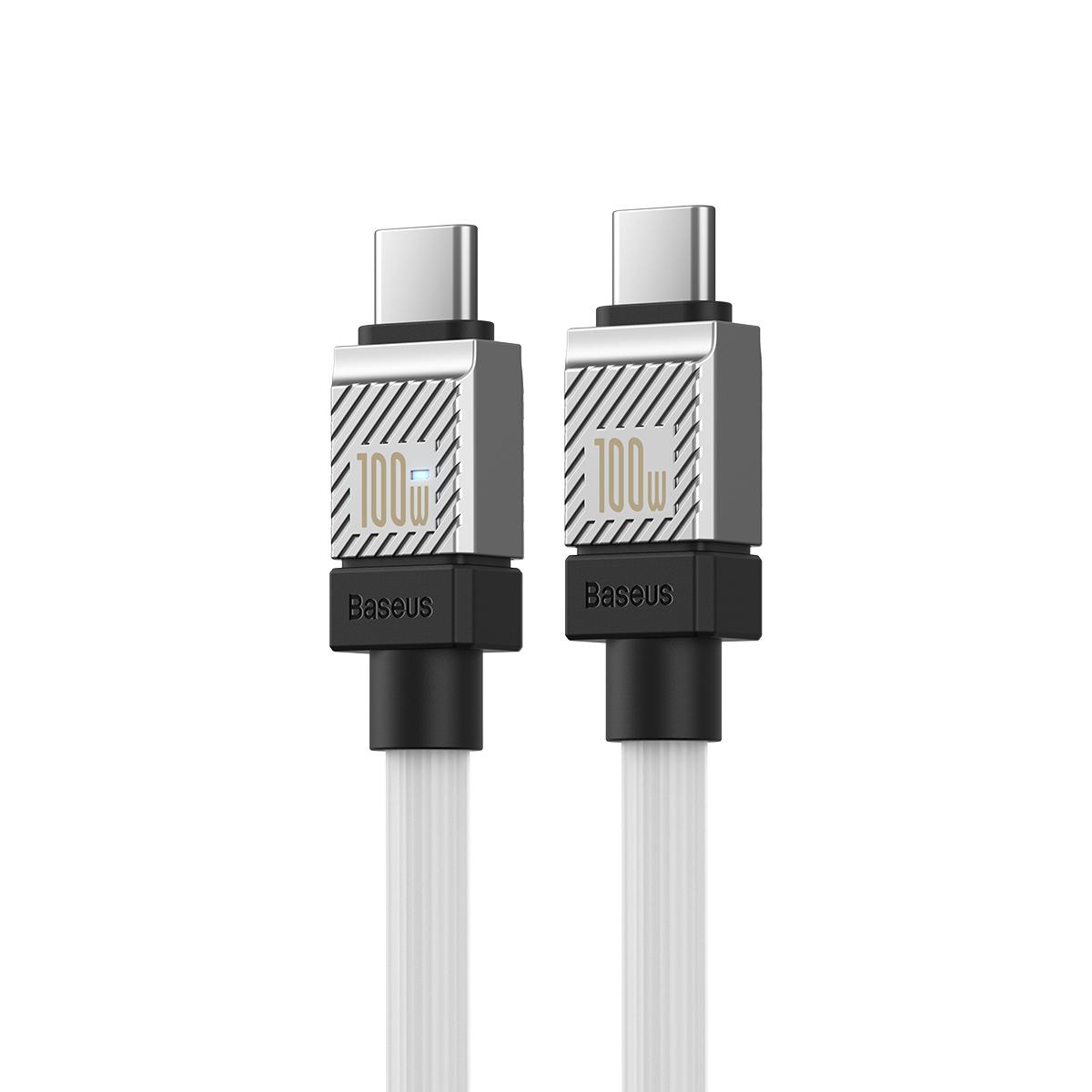 USB-C laidas su USB-C Baseus CoolPlay 100W 2m (baltas)