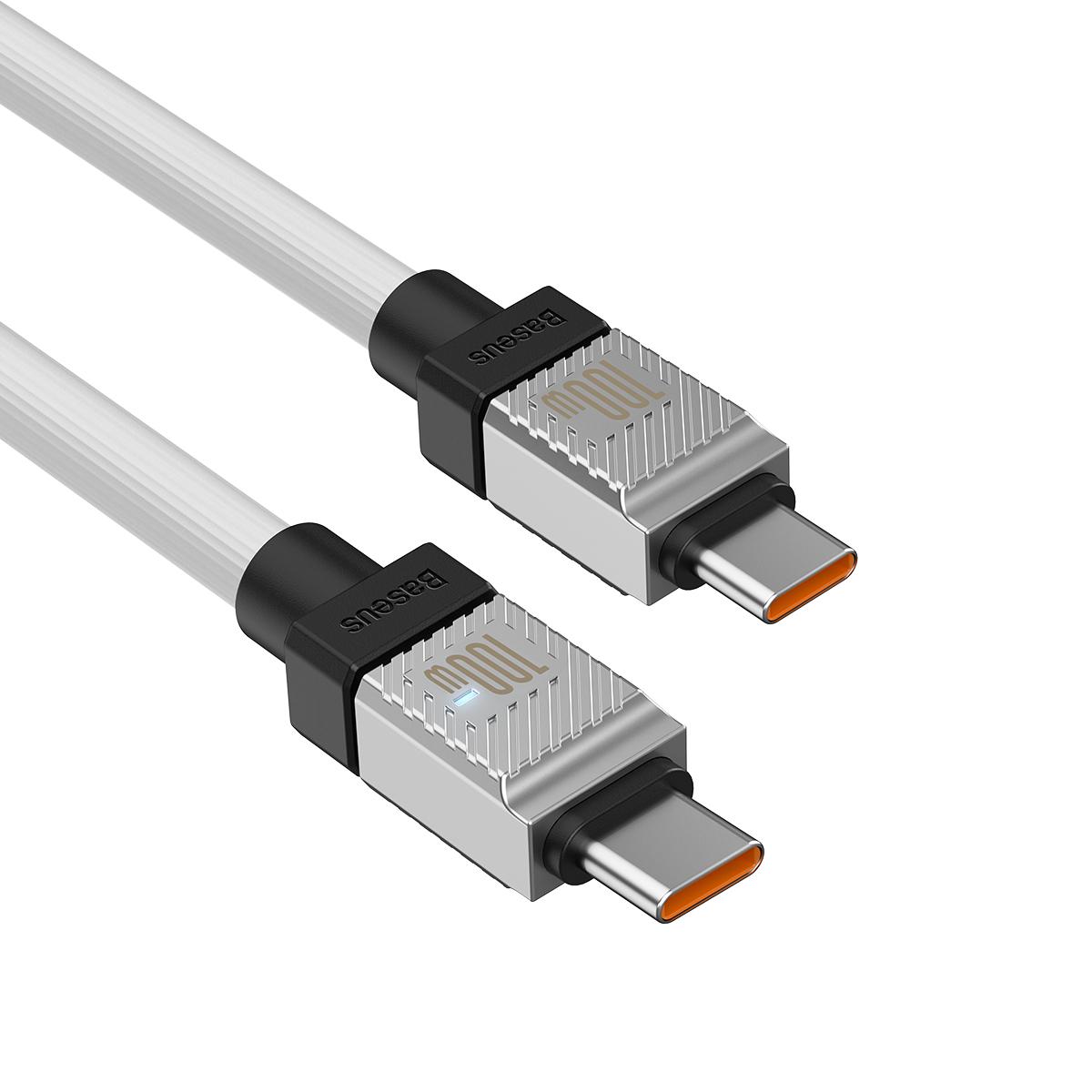 USB-C laidas su USB-C Baseus CoolPlay 100W 2m (baltas)