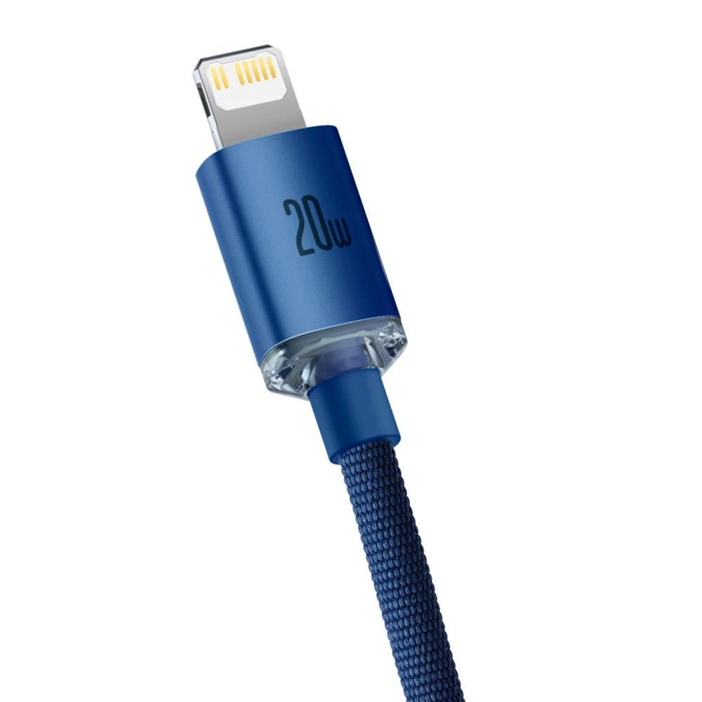 Baseus laidas Crystal Shine USB-C – Lightning 2,0 m 20W mėlynas