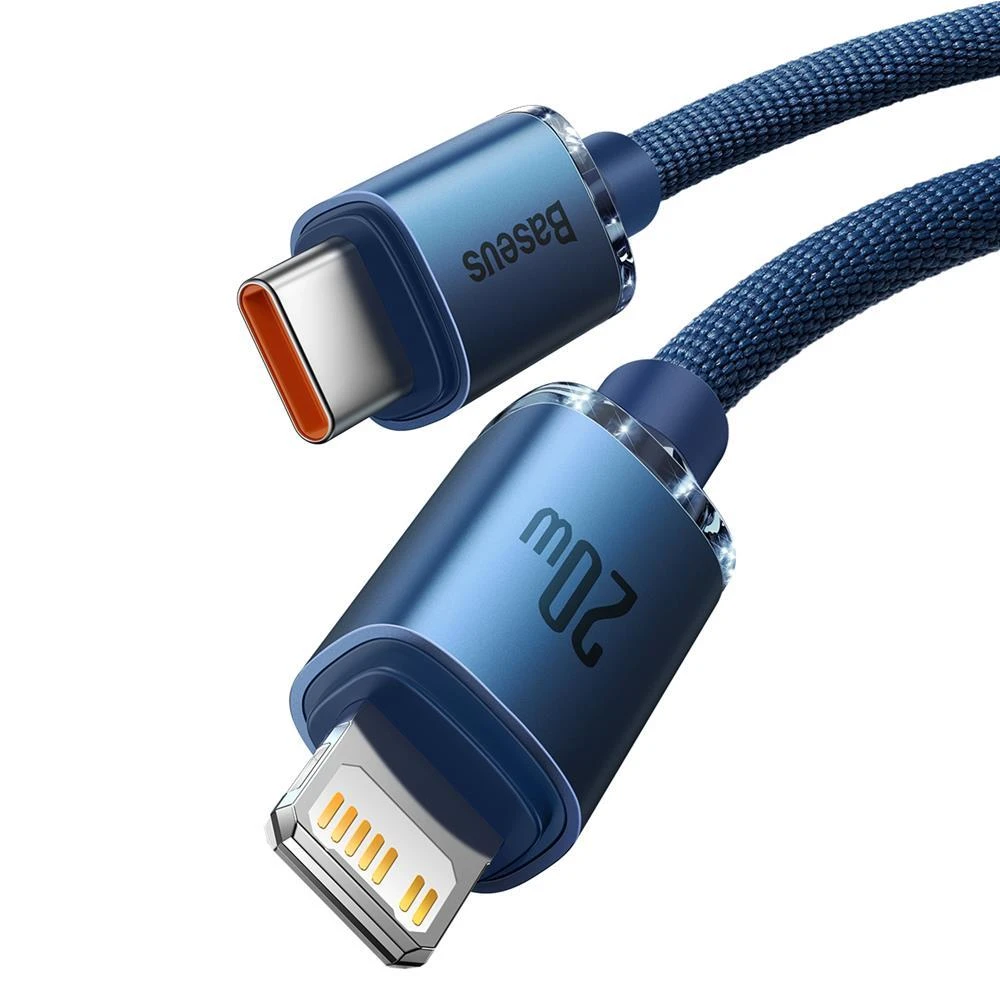 Baseus laidas Crystal Shine USB-C – Lightning 2,0 m 20W mėlynas