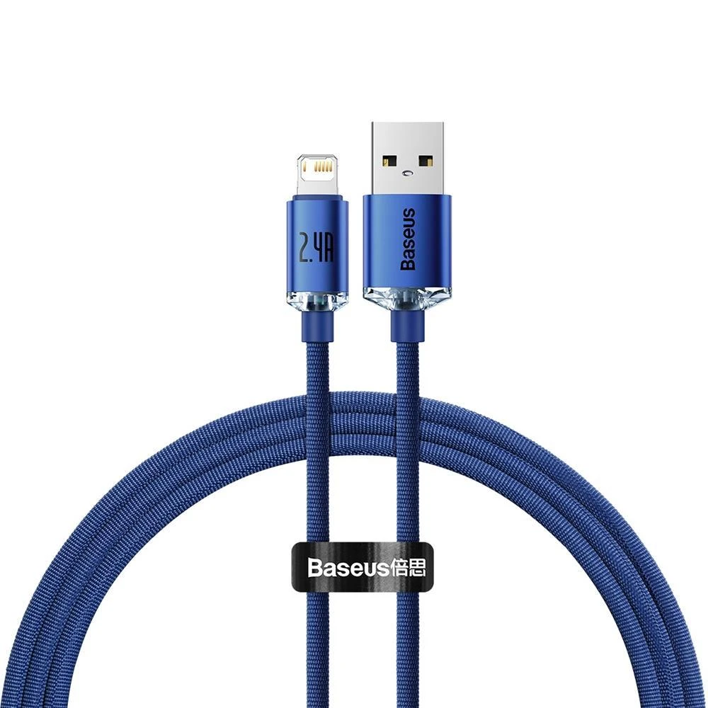 „Baseus Crystal Shine“ USB – „Lightning“ laidas 2.4A 1.2m