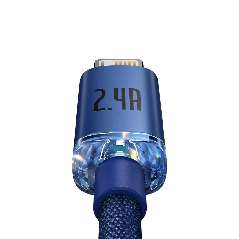 Baseus Crystal Shine USB - Lightning kabelis 2.4A 2m - Mėlynas