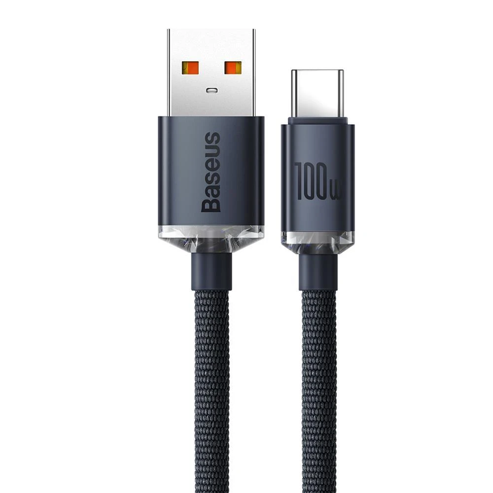 Baseus Crystal USB - USB-C laidas 100W 1.2m - Juodas
