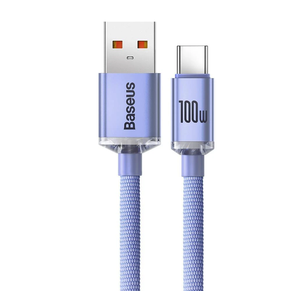 Baseus Crystal Shine USB – USB-C laidas 5A 1.2m – Violetinis