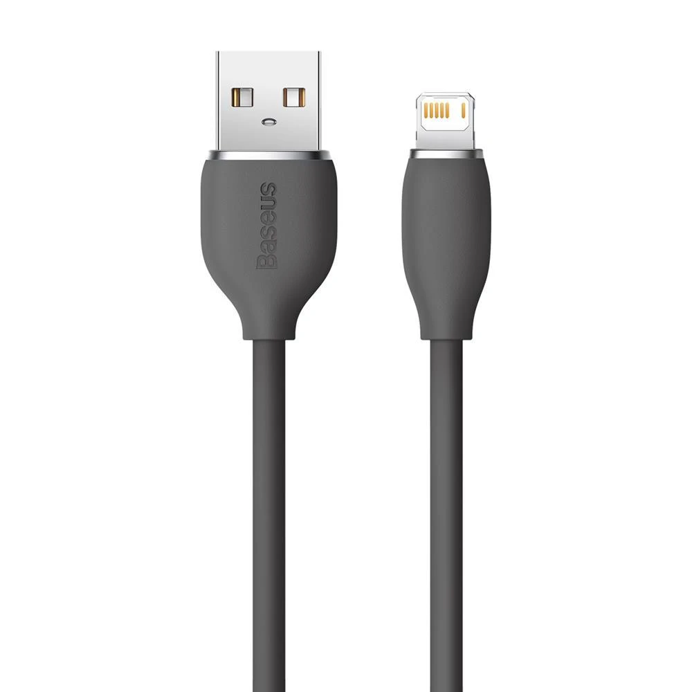 Baseus Jelly kabelis USB į Lightning, 2,4A, 1,2m juodos spalvos
