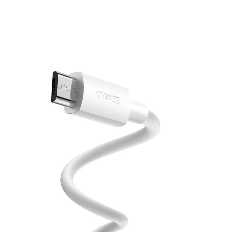 Baseus Simple Wisdom Data kabelių rinkinys USB Micro 2.1a (2vnt) 1.5m - Baltas