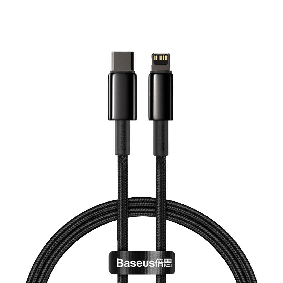 Baseus USB Type C - Lightning kabelis „Power Delivery“ greitam įkrovimui 20 W 1 m, juodas (CATLWJ-01) (Juodas)