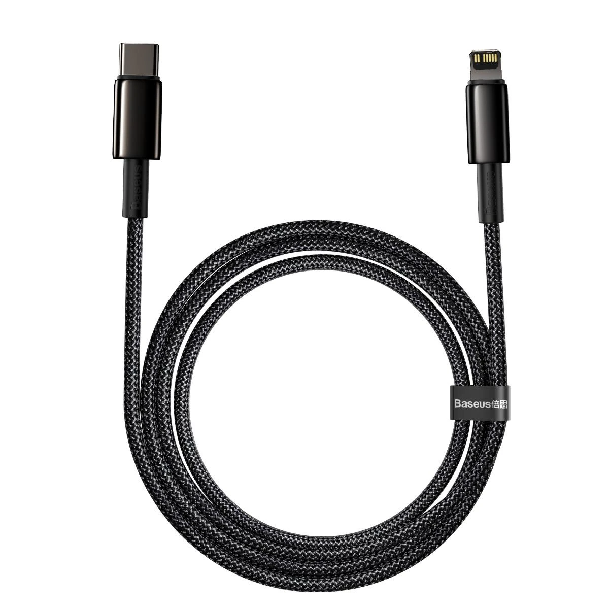 Baseus USB C tipo laidas - žaibiškai greitas įkrovimas su maitinimo šaltiniu 20W 2m Juodas (Juodas)