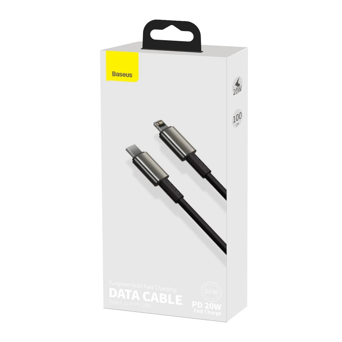 Baseus USB Type C - Lightning kabelis „Power Delivery“ greitam įkrovimui 20 W 1 m, juodas (CATLWJ-01) (Juodas)
