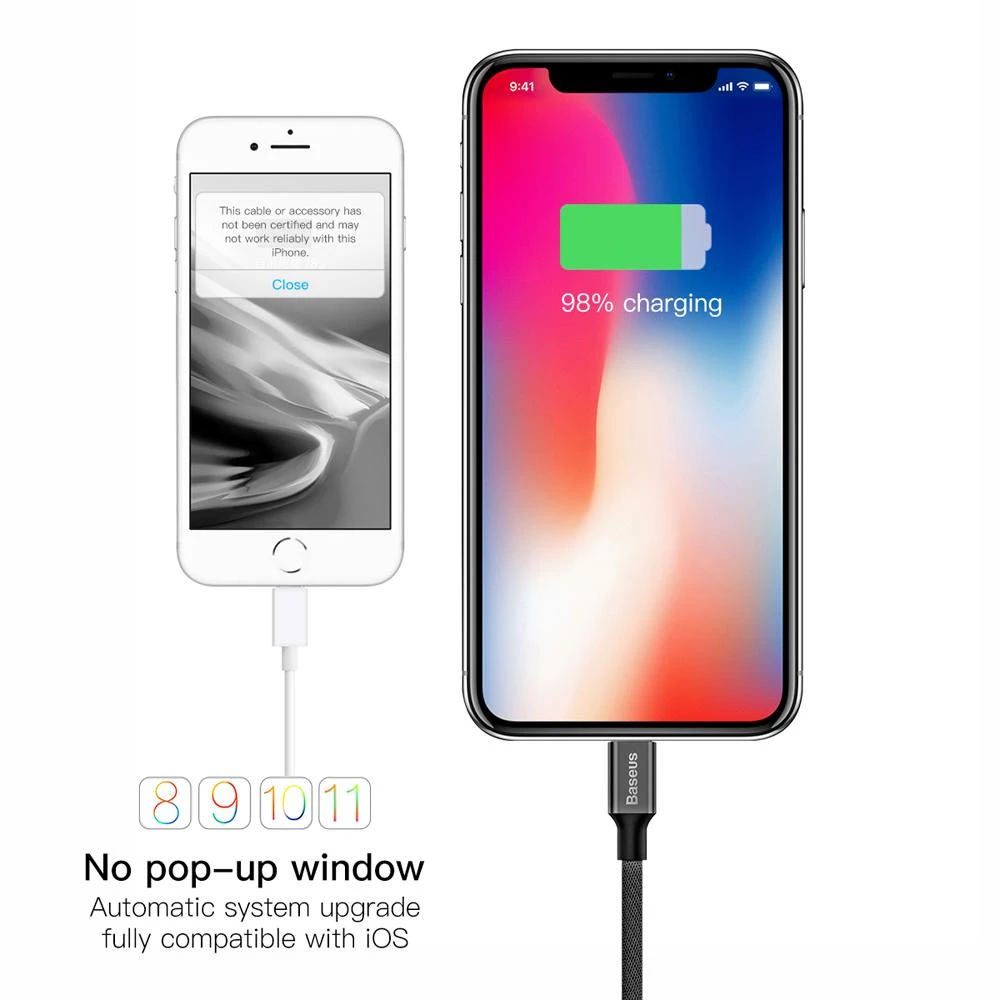 USB kabelis Baseus Yiven USB į Apple Lightning 1.8m juodas CALYW-A01