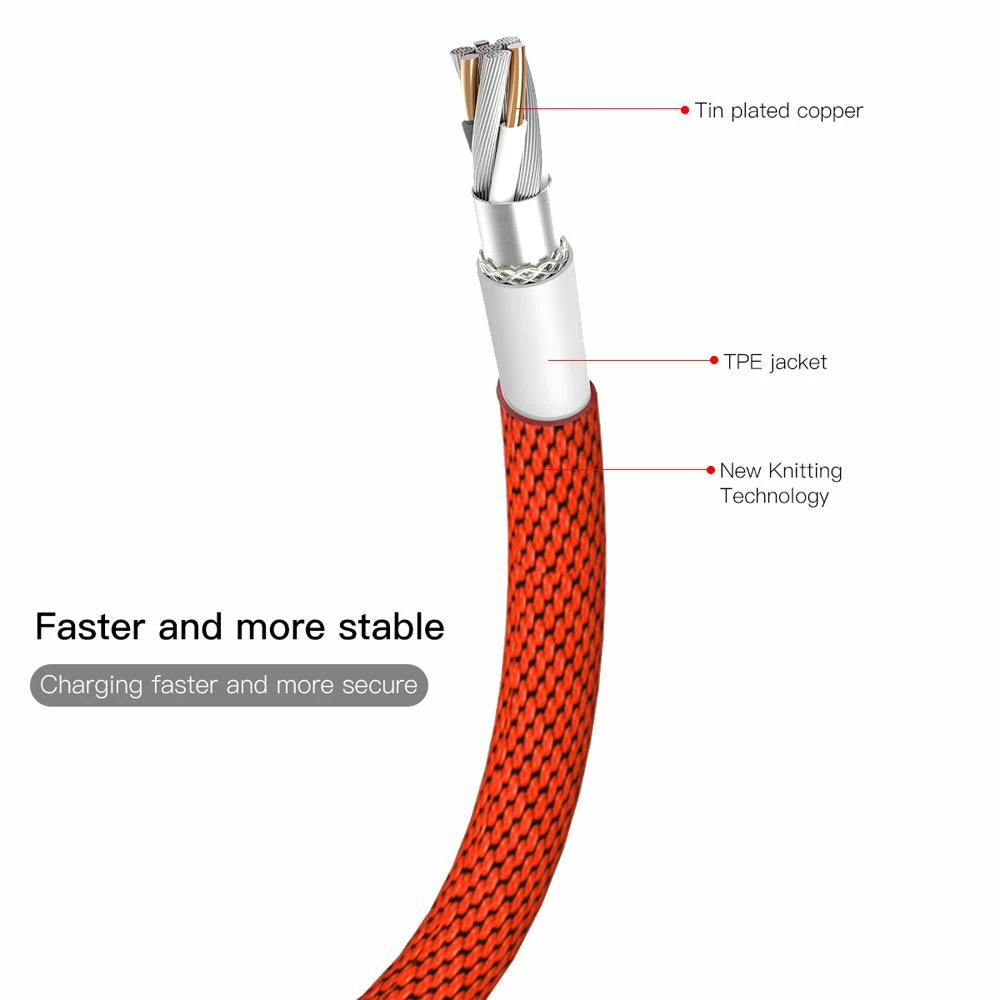 Baseus Yiven Lightning kabelis 180 cm 2A - Raudonas