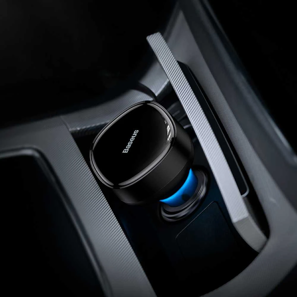 Automobilinis įkroviklis Baseus Enjoyment su kabeliu USB-C, 33W (juodas)