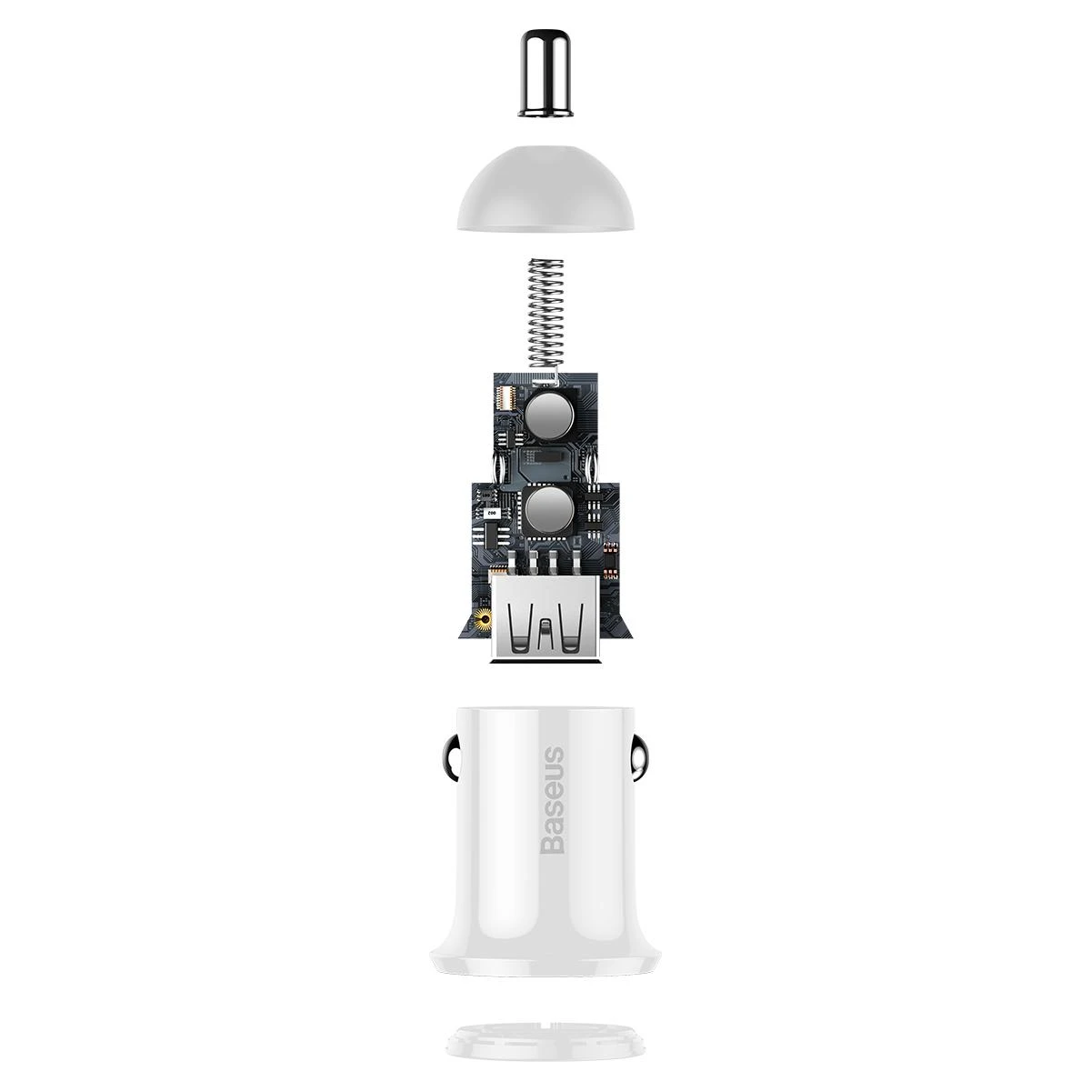 Automobilinis įkroviklis Baseus Grain Pro 2x USB 4.8A - Baltas