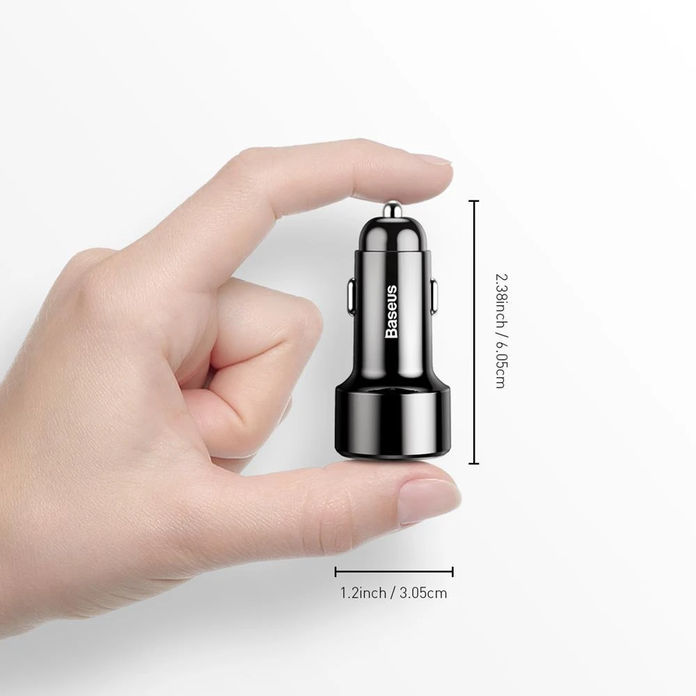 Baseus Magic automobilinis įkroviklis 2x USB QC 3.0 45W - Juodas