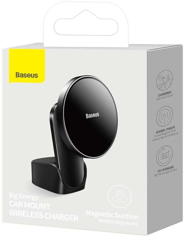 Baseus Automobilinis magnetinis laikiklis iPhone telefonams su belaidžiu įkrovimu 15W
