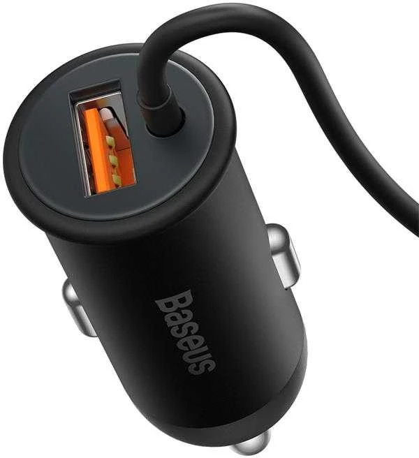 Magnetinis automobilinio telefono laikiklis Baseus CW01 prie ventiliacijos tinklelio su automobiliniu įkrovikliu USB-C, 15W + 25W (juodas)