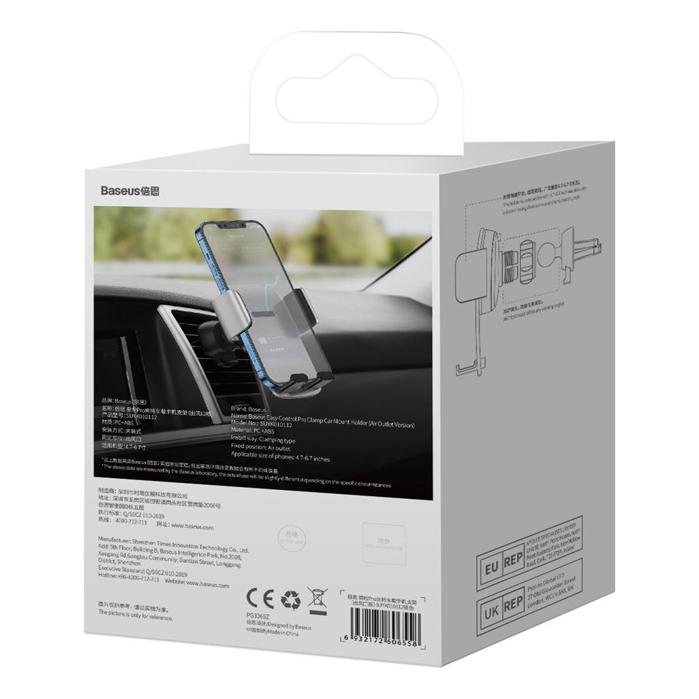 Baseus Easy Control Pro telefono laikiklis automobiliui – Sidabrinis