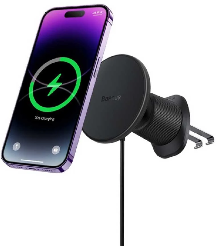 Magnetinis automobilinio telefono laikiklis Baseus su belaidžiu įkrovimu CW01 (juodas)