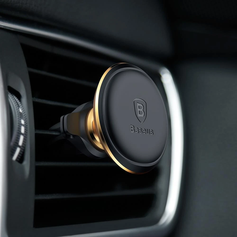 Automobilinis Baseus magnetinis telefono laikiklis į groteles - Auksinis