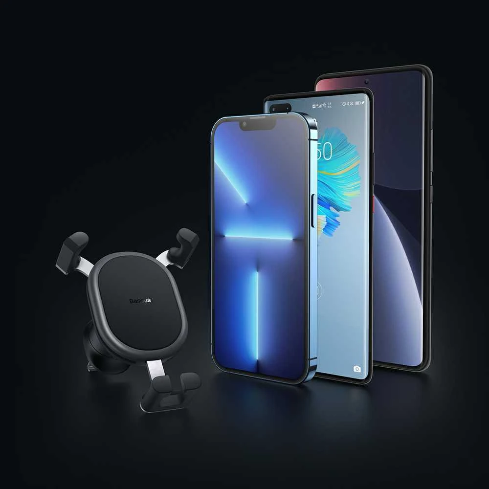 Baseus stabilus gravitacinis automobilinis telefono laikiklis ventiliacijos grotelėms - juodas