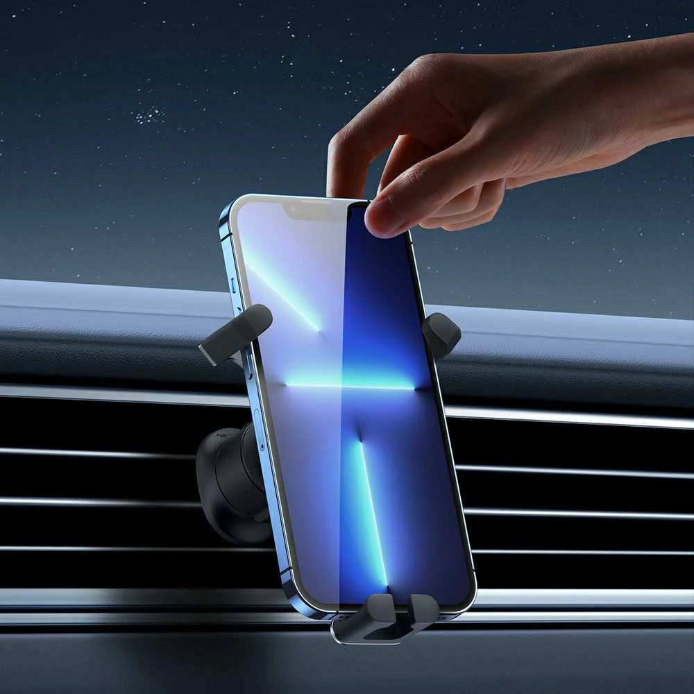 Baseus stabilus gravitacinis automobilinis telefono laikiklis ventiliacijos grotelėms - juodas