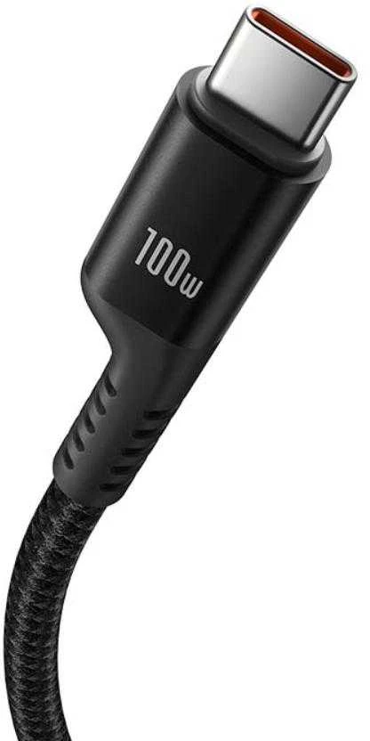 Greito įkrovimo laidas USB-C į USB-C Baseus Fish-Eye 100W, 1m (juodas)