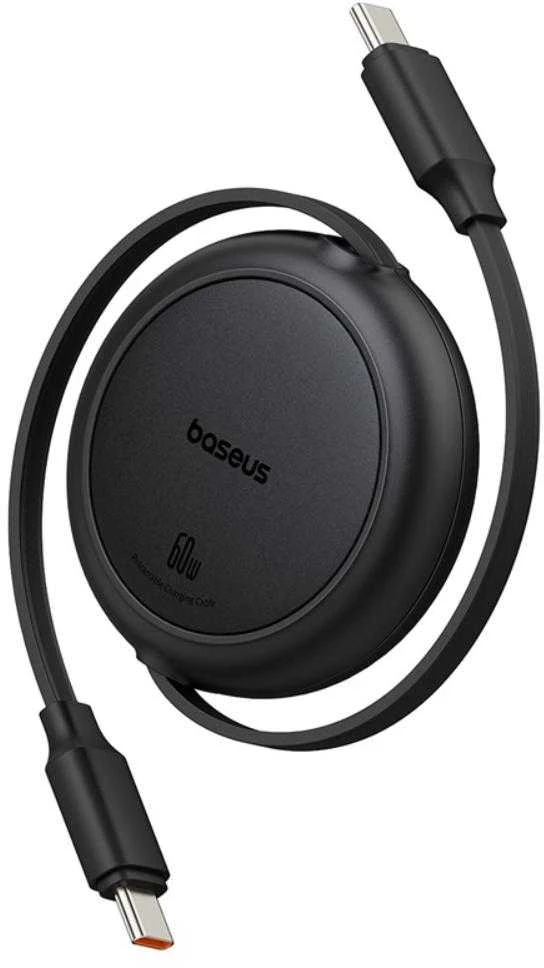 Baseus Free2Pull Mini USB-C į USB-C USB laidas, 60 W, 1, (juodas)