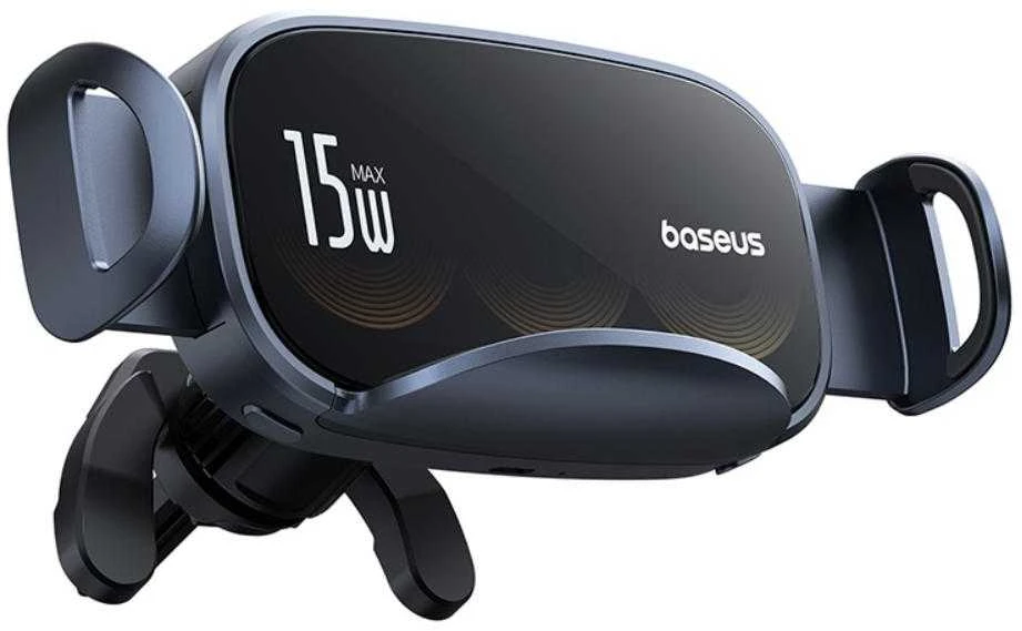 Automobilinis laikiklis su indukciniu įkrovikliu Baseus LightChaser (juodas)