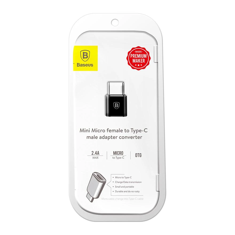 Adapteris Baseus USB C kištukas, micro USB B lizdas, OTG funkcija