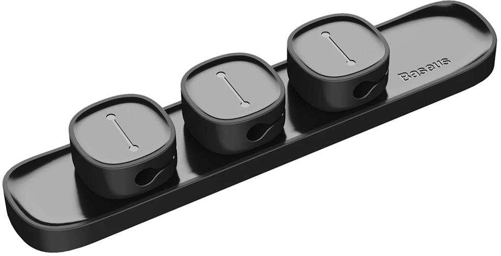 Kabelių laikiklis klijuojamas su magnetiniais 3 kabelių adapteriais juodas BASEUS