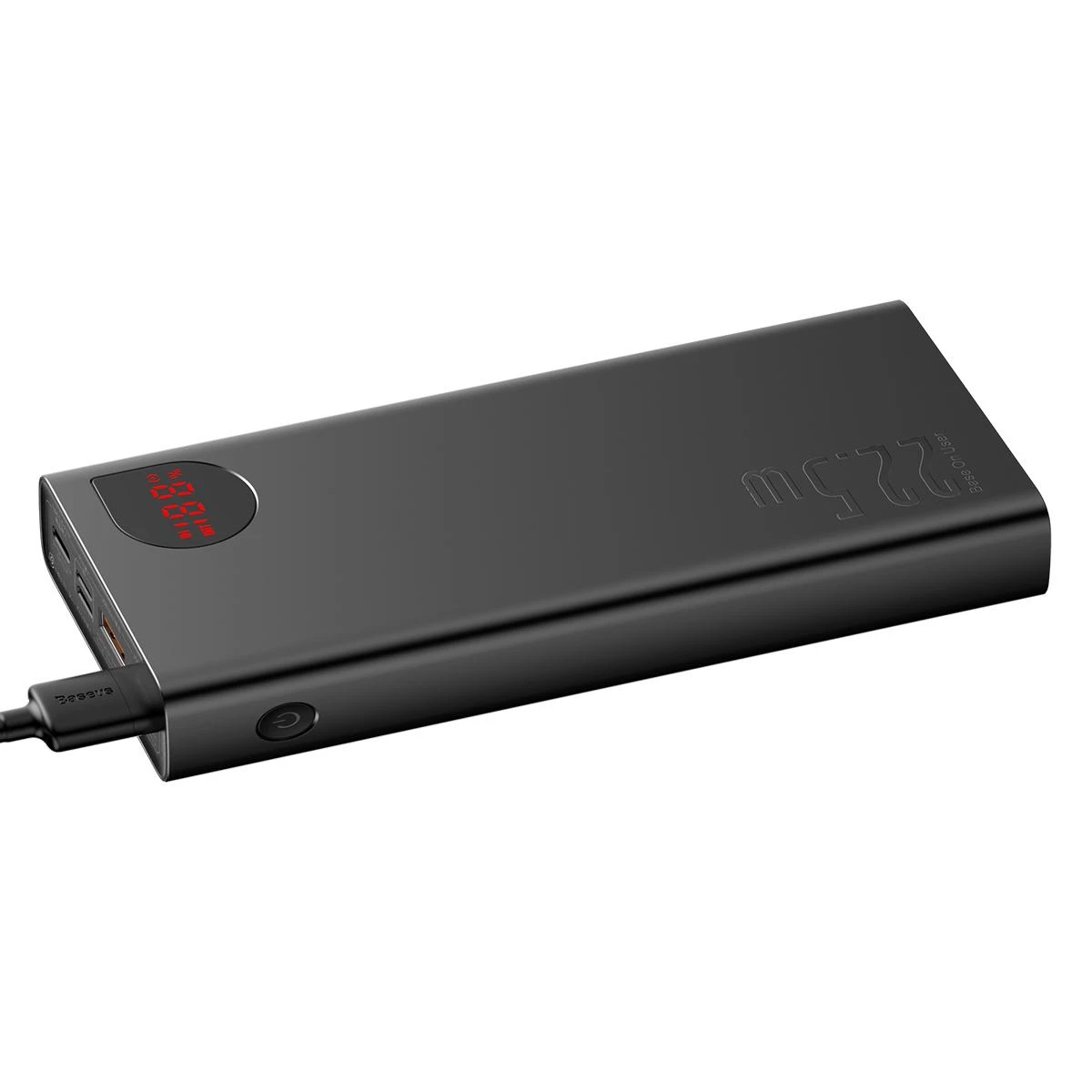 LiPo išorinis akumuliatorius (Powerbank) 20000mAh 22.5W su PD3.0 QC3.0 2xUSB + USB C ADAMAN Metal juodas BASEUS
