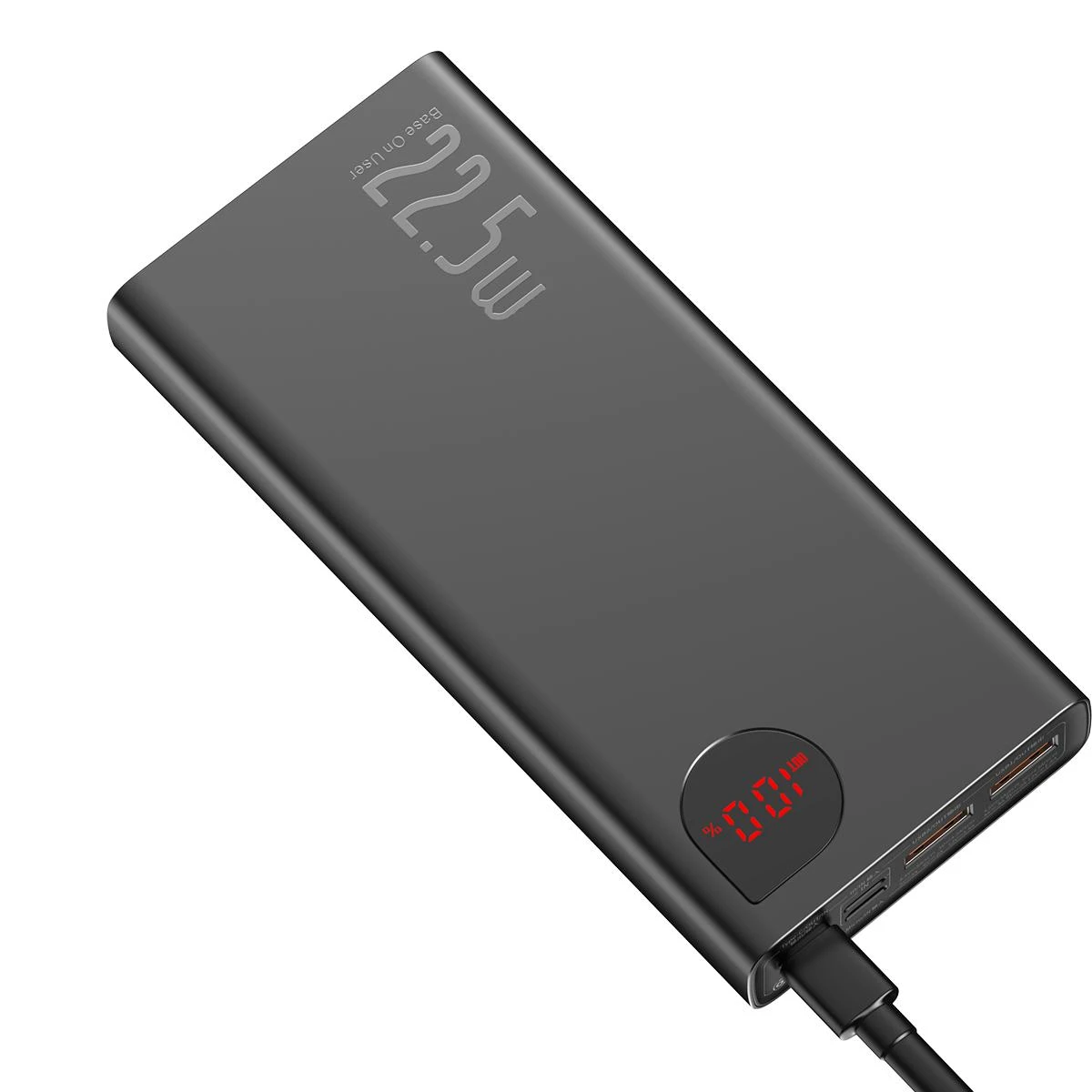 LiPo išorinis akumuliatorius (Powerbank) 20000mAh 22.5W su PD3.0 QC3.0 2xUSB + USB C ADAMAN Metal juodas BASEUS