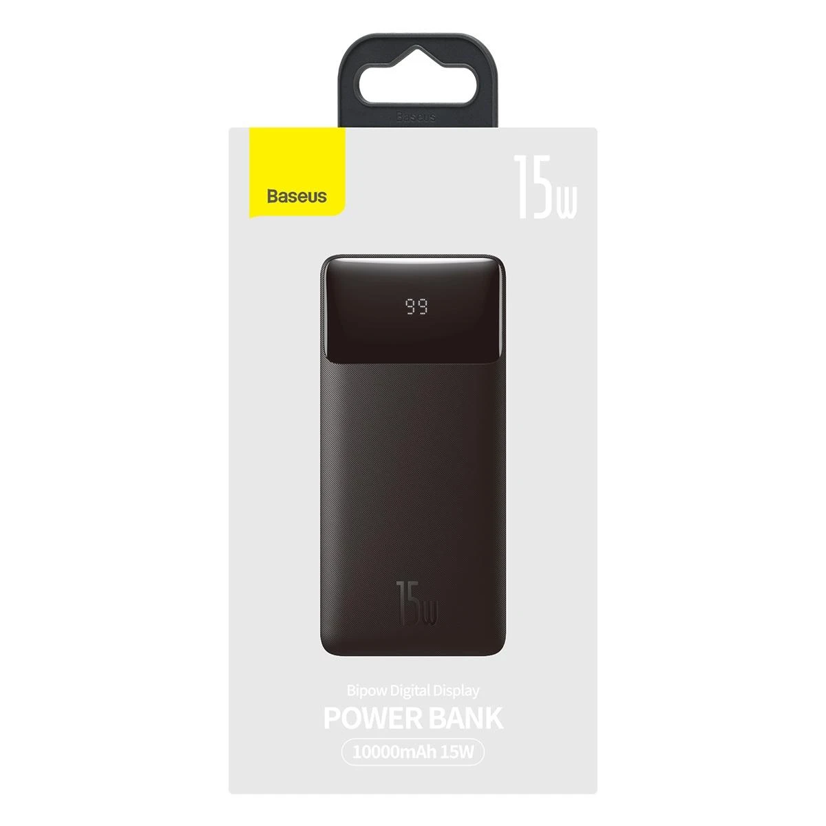 Baseus Bipow maitinimo blokas su ekranu 10000mAh 15W (Overseas Edition) (Juodas)
