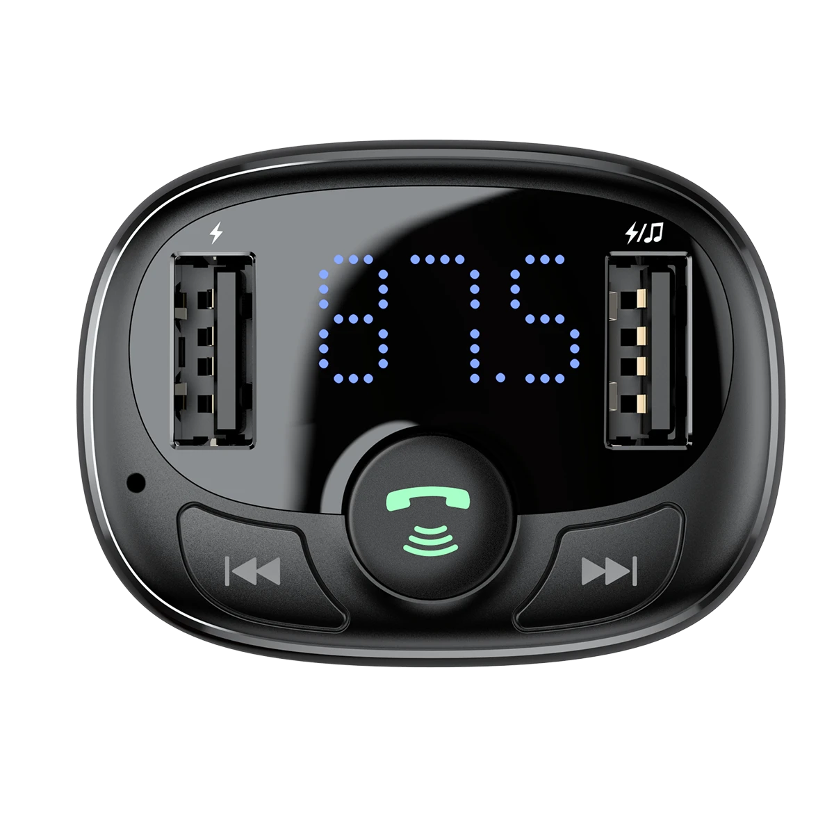 Baseus FM moduliatorius T tipo Bluetooth 2xUSB Micro SD – Juodas