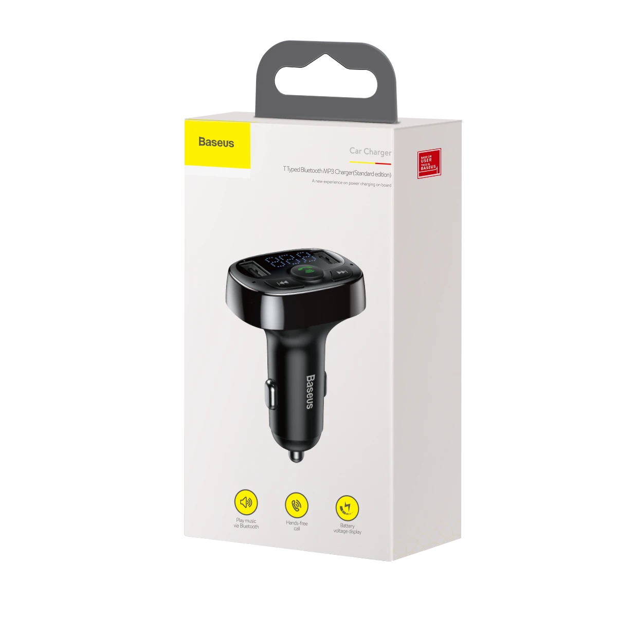 Baseus FM moduliatorius T tipo Bluetooth 2xUSB Micro SD – Juodas