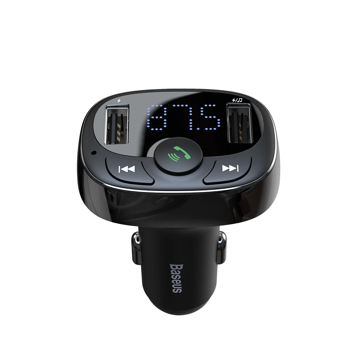 Baseus FM moduliatorius T tipo Bluetooth 2xUSB Micro SD – Juodas
