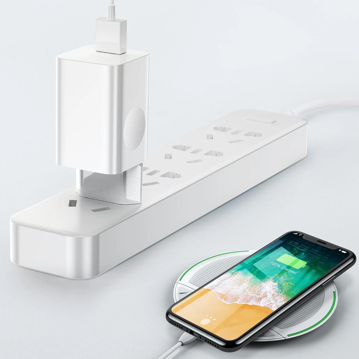 Charger Baseus CCALL-BX02 (USB 3.0, baltos spalvos)