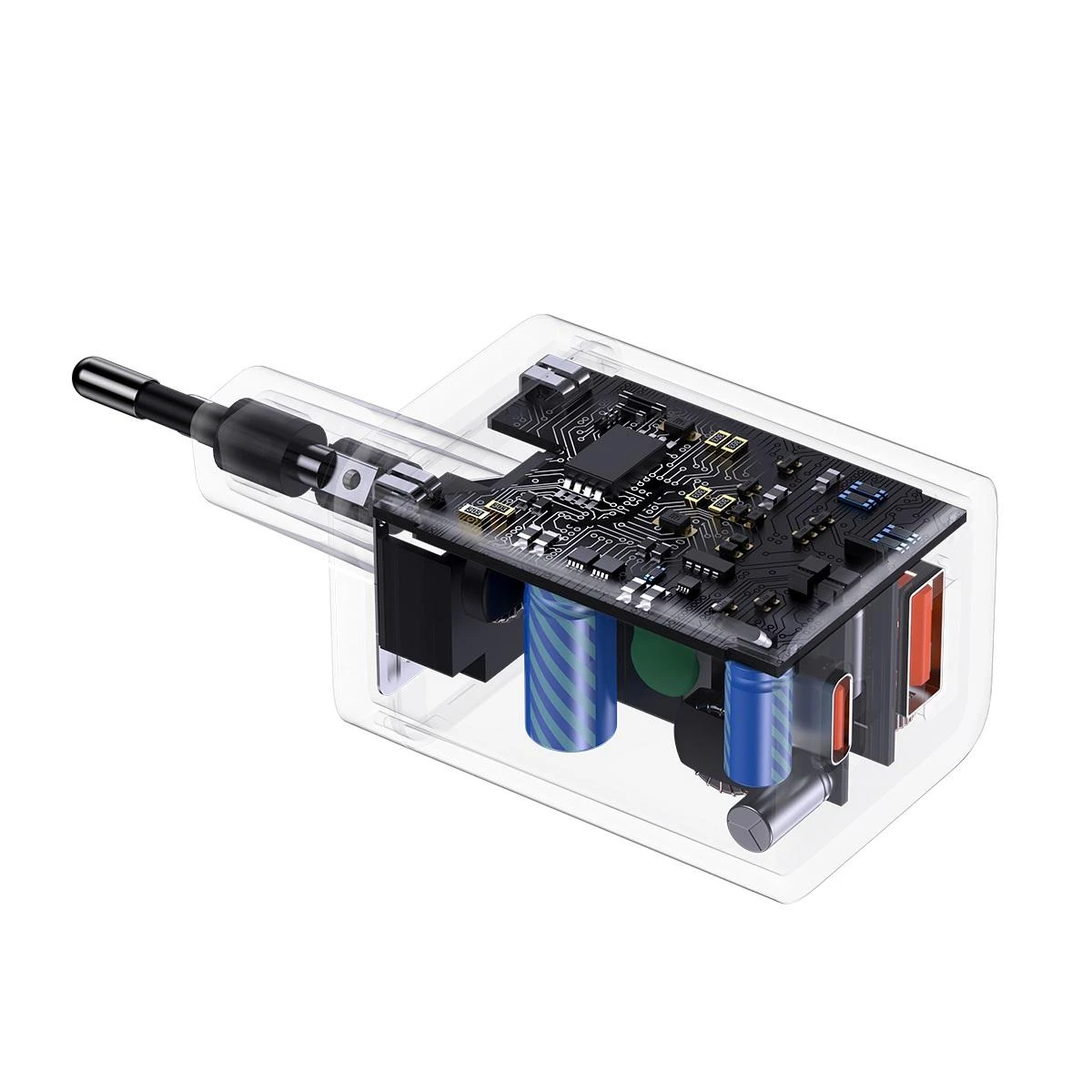 Baseus Super Si Pro įkroviklis USB + USB-C 30W - Baltas