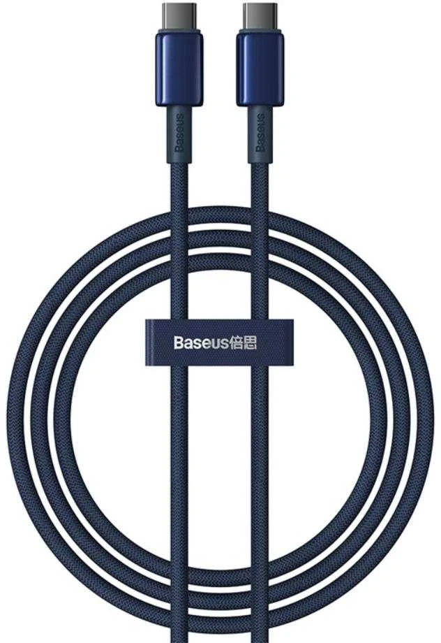 Baseus Tungsten Gold kabelis USB-C - USB-C 100W 2m - Mėlynas
