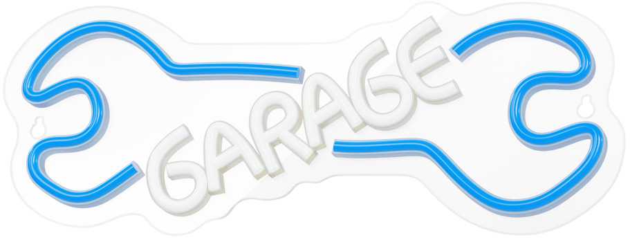 TelForceone Neon PLEXI LED GARAGE mėlyna balta NNE22 Neolia