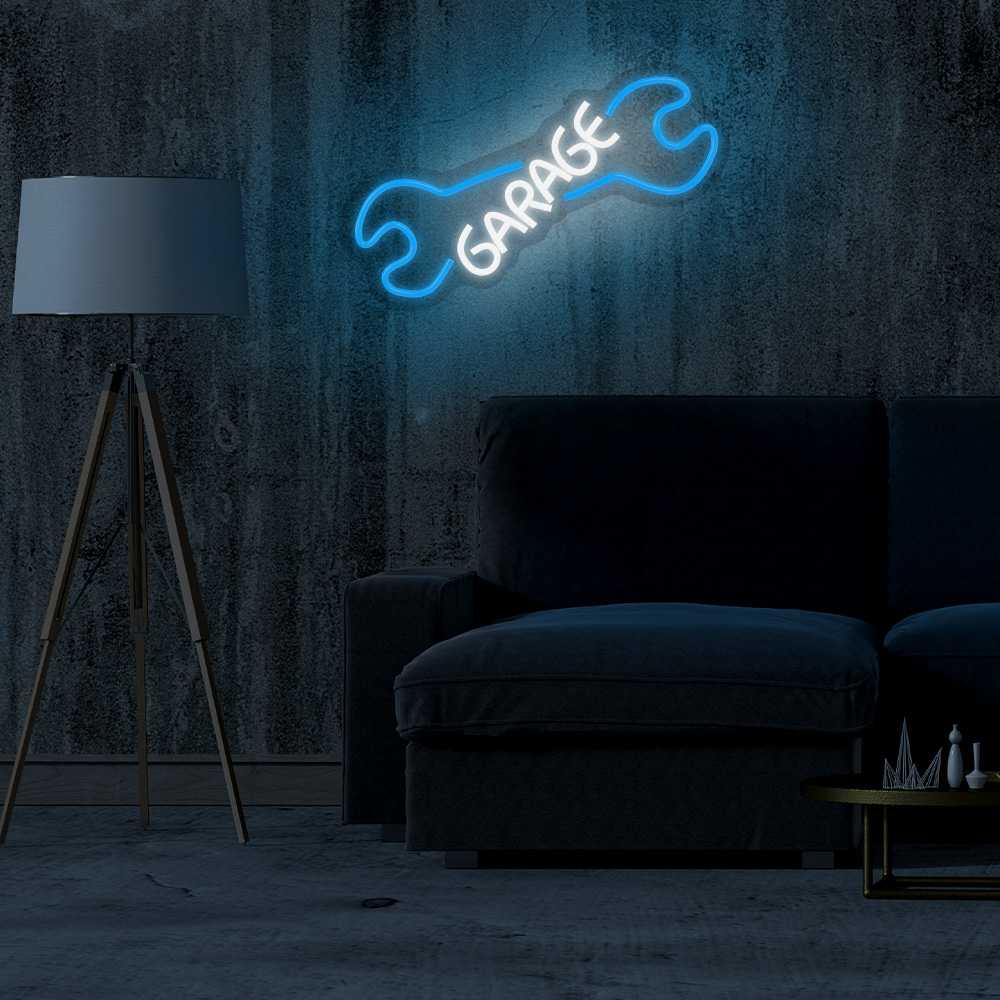 TelForceone Neon PLEXI LED GARAGE mėlyna balta NNE22 Neolia